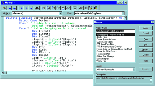 Create macros in no time with SigmaPlot's VBA-like macro language. Not a programmer? No problem. Records macros by point and click with the macro recorder.